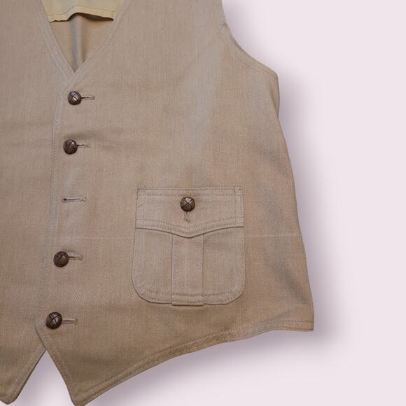VTG 70s Separate-Lees by LEE Men’s Tan Vest 42R Made in USA Workwear EUC - Picture 4 of 9